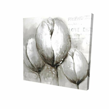 BEGIN HOME DECOR 12 x 12 in. Three White Tulips-Print on Canvas 2080-1212-FL46-1